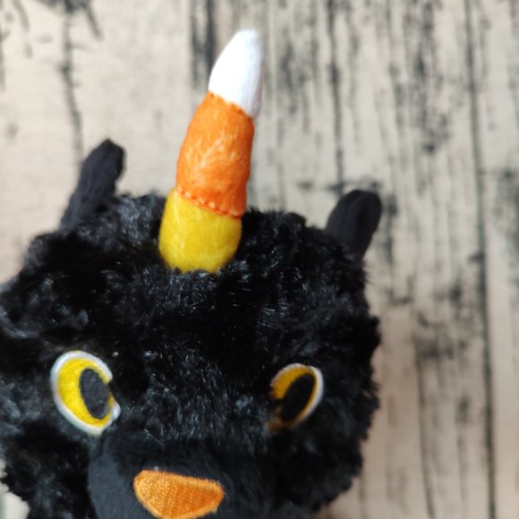 BLACK CAT HALLMARK HALLOWEEN CATICORN PLUSH CANDY CORN UNICORN KITTY SPARKLE NWT - Picture 2 of 5